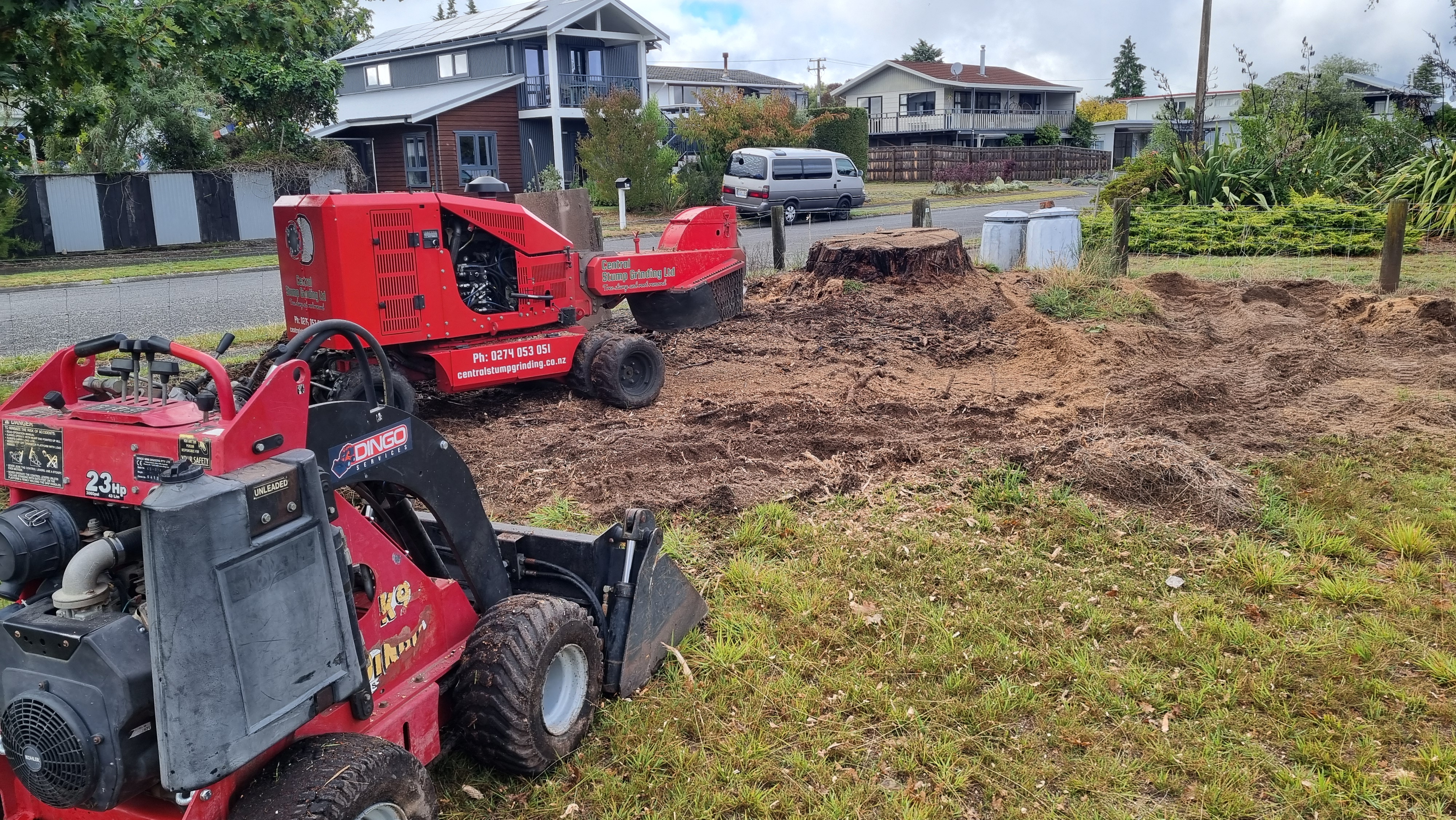 Stump grinding work